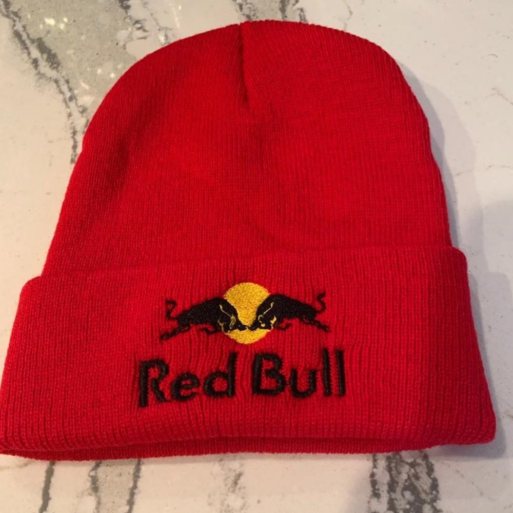 New Red Juniors Beanie. Red Bull embroidery. Acrylic. For Kids, Teens, and women